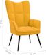 vidaXL Fotel, musztardowy, obity aksamitem 7