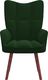 vidaXL Fotel, ciemnozielony, obity aksamitem 3