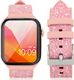 Kingxbar Kingxbar Crystal Fabric Band pasek bransoletka do Watch 6 / 5 / 4 / 3 / 2 (40mm / 38mm) silikonowy pasek kryształowa opaska różowy 1