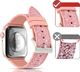 Kingxbar Kingxbar Crystal Fabric Band pasek bransoletka do Watch 6 / 5 / 4 / 3 / 2 (40mm / 38mm) silikonowy pasek kryształowa opaska różowy 5