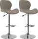 vidaXL Stołki barowe, 2 szt., jasnoszare, tapicerowane aksamitem 2
