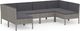 vidaXL 6-cz. zestaw wypoczynkowy do ogrodu, poduszki, rattan PE, szary 2