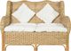 vidaXL Sofa 2-osobowa, naturalny rattan i len 1