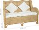 vidaXL Sofa 2-osobowa, naturalny rattan i len 5