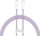 Kabel USB Baseus USB-C - Lightning 1 m Fioletowy (BSU3065PRP) 1