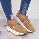 W. Potocki Sneakersy damskie z łańcuchem slip on beżowe Potocki 39 3