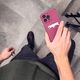 Hurtel Card Armor Case etui pokrowiec do Samsung Galaxy A32 4G portfel na kartę silikonowe pancerne etui Air Bag malinowy 7
