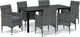 vidaXL 7-cz. zestaw mebli ogrodowych z poduszkami, polirattan, szary 2