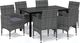 vidaXL 7-cz. zestaw mebli ogrodowych z poduszkami, polirattan, szary 2