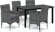 vidaXL 5-cz. zestaw mebli ogrodowych z poduszkami, polirattan, szary 2