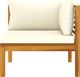 vidaXL 2-osobowa sofa ogrodowa, kremowe poduszki, drewno akacjowe 5