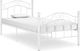 vidaXL Rama łóżka, biała, metalowa, 90 x 200 cm 1