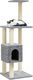 vidaXL Drapak dla kota ze słupkami sizalowymi, jasnoszary, 104 cm 3