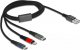 Kabel USB Delock USB-A - USB-C + microUSB + Lightning 1 m Czarny (87277) 1