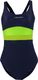 Crowell Kostium kąpielowy damski Katie kol.02 granatowo-limonkowo-zielony 36 1