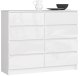 Fabryka Mebli Akord KOMODA K 120 cm 8 SZUFLAD AKRYL BIAŁA WYSOKI POŁYSK 1