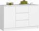 Fabryka Mebli Akord Komoda do salonu 120 cm K016 - Biała - 2 drzwi 3 szuflady 1