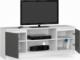 Fabryka Mebli Akord Szafka RTV 140 cm pod telewizor - biała-grafit szary 2
