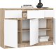 Fabryka Mebli Akord KOMODA K 140 cm 3 DRZWI 3 SZUFLADY SONOMA / BIAŁE 2