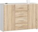 Fabryka Mebli Akord KOMODA K 45 110 cm BIAŁA / SONOMA 1