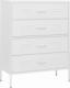 vidaXL Szafka z szufladami, biała, 80x35x101,5 cm, stalowa 2