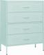 vidaXL Szafka z szufladami, miętowa, 80x35x101,5 cm, stalowa 2