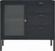 vidaXL Komoda, antracytowa, 75x35x70 cm, stal i szkło hartowane 4