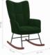 vidaXL Fotel bujany, ciemnozielony, tapicerowany aksamitem 7