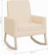 vidaXL Fotel bujany, kremowy, tapicerowany tkaniną 8