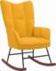 vidaXL Fotel bujany, musztardowy, tapicerowany aksamitem 1
