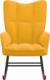 vidaXL Fotel bujany, musztardowy, tapicerowany aksamitem 3