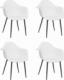 vidaXL Krzesła stołowe, 4 sztuki, białe, PP 2