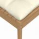 vidaXL 2-osobowa sofa ogrodowa z kremowymi poduszkami, drewno sosnowe 4