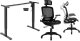 Mozos Mozos EDF-ECO-BK - stelaż do biurka czarny z elektryczną regulacją wysokości + Krzesło biurowe Ergo-C Czarne 1
