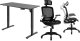 Biurko Mozos Biurko Mozos ED-PRO Czarne 120 cmx60 cm + Krzesło biurowe Ergo-C Czarne 1
