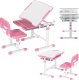 Mozos Mozos Biurko dziecięce + krzesło z regulacją dla dzieci 2-12 lat (DC-SET-PINK) + Laserowy projektor gwieździstego nieba HR-F2 1