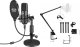 Mikrofon Mozos Mikrofon Mozos USB MKIT-900PRO Gamer + Statyw biurkowy na mikrofon czarny SB42 1