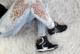 Pantofelek24 Czarne trampki sneakersy na koturnie /G13-3 9324 S2/ Czarne 37 9