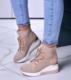 Pantofelek24 Sportowe damskie sneakersy z tkaniny Beżowe /C2-2 10723 T987/ 40 1