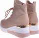 Pantofelek24 Sportowe damskie sneakersy z tkaniny Beżowe /C2-2 10723 T987/ 40 4