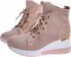 Pantofelek24 Sportowe damskie sneakersy z tkaniny Beżowe /C2-2 10723 T987/ 40 6