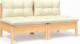 vidaXL 2-osobowa sofa ogrodowa z kremowymi poduszkami, drewno sosnowe 1