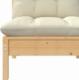 vidaXL 2-osobowa sofa ogrodowa z kremowymi poduszkami, drewno sosnowe 5
