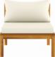 vidaXL Moduł środkowy sofy, z kremową poduszką, lite drewno akacjowe 3