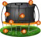 Trampolina ogrodowa Neo-Sport NS-12C201 z siatką wewnętrzną 12.5 FT 374 cm 7