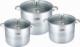 Platinum zestaw garnków 22-24-26 cm stal nierdzewna srebrna 6 elementów 1
