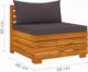 vidaXL 2-osobowa sofa ogrodowa z poduszkami, lite drewno akacjowe 7