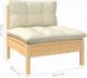 vidaXL 3-cz. zestaw wypoczynkowy do ogrodu, kremowe poduszki, sosnowy 9