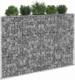 vidaXL Podniesiona rabata gabionowa, trapezowa, stal, 150x20x100 cm 1