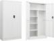 vidaXL Szafa zamykana na klucz, biała, 90x40x180 cm, stalowa 1